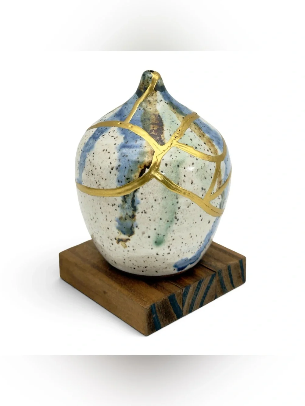 Kintsugi Vase Drip Glazed Pottery Gold Crack Art Personal Growth Gift